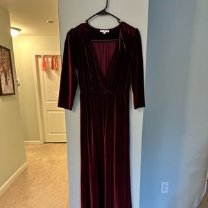 Baltic Born Burgundy Velvet Maternity Dress